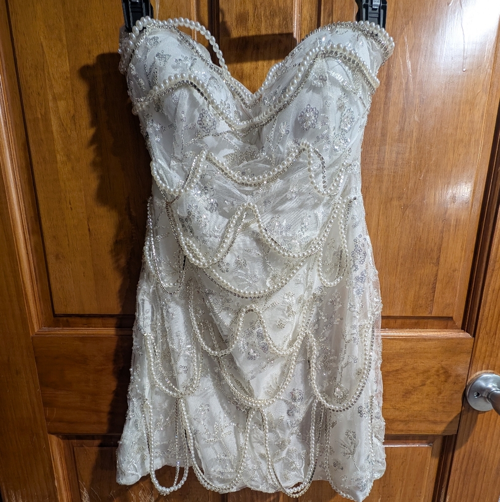 Lana Embellished Pearl Mini Dress